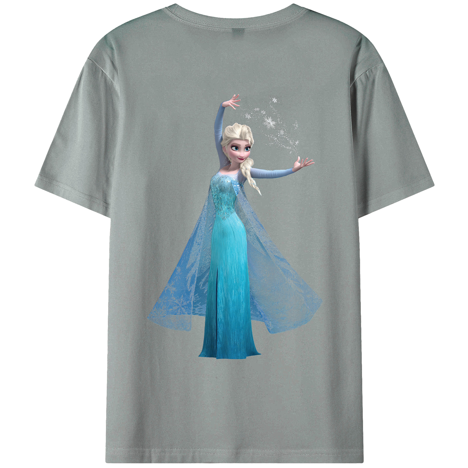 （画像用） アナと雪の女王 アンナ エルサ Frozen Anna Elsa 綿100％ メンズ半袖Tシャツ（バックプリント） 通気性